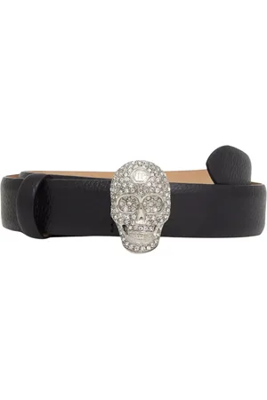 Philipp Plein Belts, female, , 75 CM, Skull Buckle Jeweled Belt