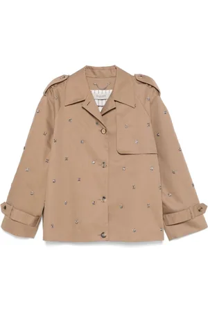 Golden Goose Trench Coats, female, , XS, Olive Brown Button-Up Jacket