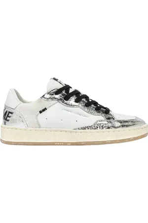Crime london Sneakers, female, , 6 UK, Silver Suede Trainers with Leather