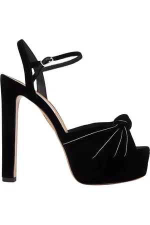 Aquazzura Velvet Platform Sandals