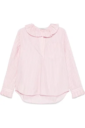 Serafini Blouses, female, , S, Striped Shirt with Ruffles