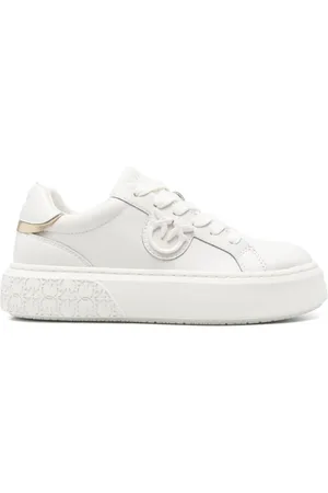 Pinko Sneakers, female, , 3 UK, Leather tennis shoes with platform sole