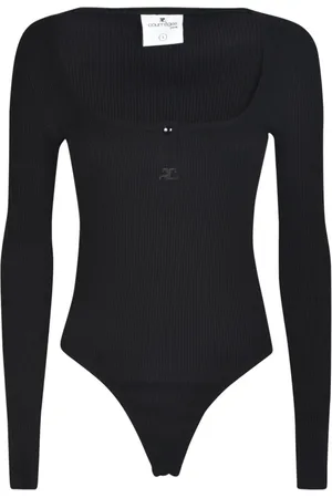 Courrèges Logo-Embroidered Henley Bodysuit