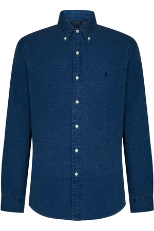 Ralph Lauren Button-Down Collar Shirt with Striped Pattern