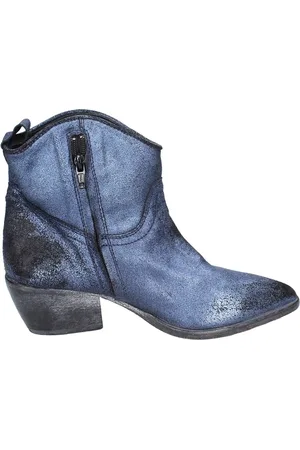 Moma Cowboy Boots, female, , 4 UK, Vintage Suede Ankle Boots for Women