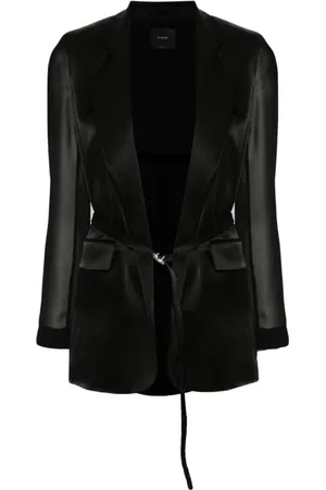 Pinko Blazers, female, , M, Shiny Blazer with Transparent Sleeves