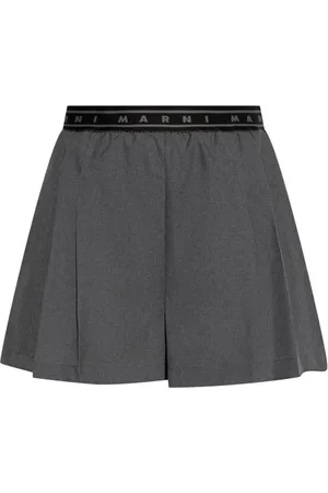 Marni Short Shorts, female, , XS, Pleated Shorts with Branded Band