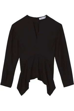 Proenza Schouler Blouses, female, , 4XS, V-Neck Poplin Casual Blouse