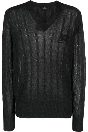 Etro Dark Grey Cable Knit Jumper