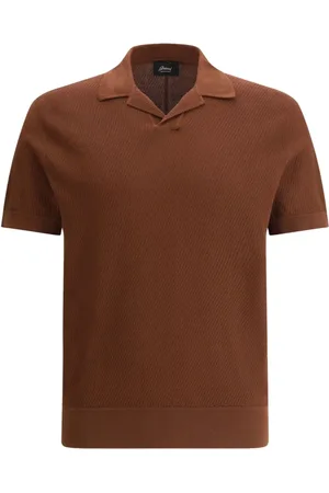 BRIONI Polo Shirts, male, , L, Jacquard Cotton Short-Sleeved Polo