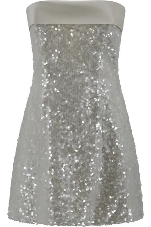 Serafini Sequin Strapless Flared Dress