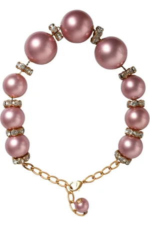 Dolce & Gabbana Crystal Charm Gold Chain Necklace