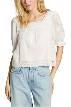 Pepe Jeans Blouses, female, , L, Boho-Chic Lace Blouse Everly