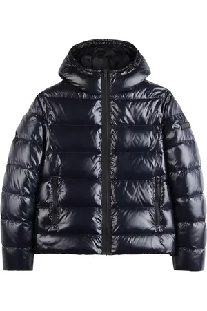 FAY Down Jackets, male, , L, Navy Quilted Jacket with Hood