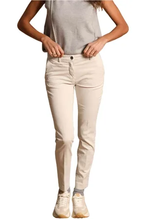 Masons Chinos, female, , S, Slim Chino Trousers in Satin