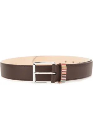 Paul Smith Leather Belt with Multistripe Keeper