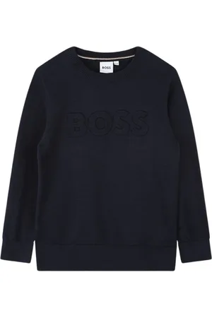 HUGO BOSS Sweatshirts, male, , 4 Y, Long Sleeve Jumper with Embossed Logo