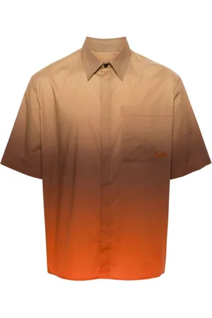 Msgm Short Sleeve Shirts, male, , L, Ombré Print Short Sleeve Shirt