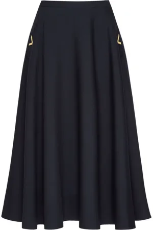 VALENTINO GARAVANI Midi Skirts, female, , XS, Crepe Couture Midi Skirt
