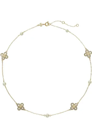 Tory Burch Necklaces, female, , ONE SIZE, Kira Clover Pearl Necklace