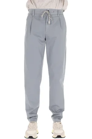 ELEVENTY Straight Trousers, male, , W33, Clear Cotton Comfort Drawstring Trousers