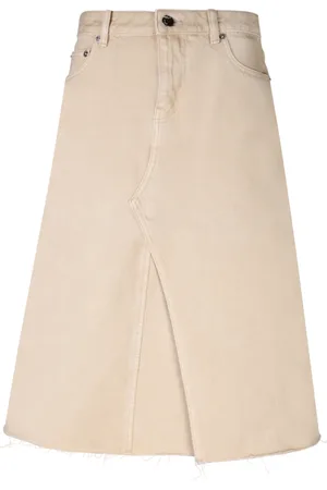 Tory Burch Deconstructed Denim Midi Skirt
