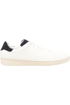 Kiton Leather Trainers With Blue Details