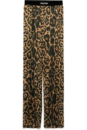 Tom Ford Straight Trousers, female, , M, Silk Leopard Trousers