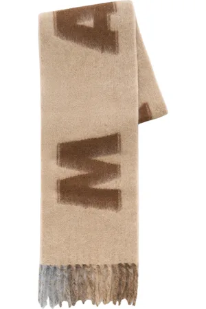 Marni Winter Scarves, female, , ONE SIZE, Logo And Stripe Wool Mohair Scarf