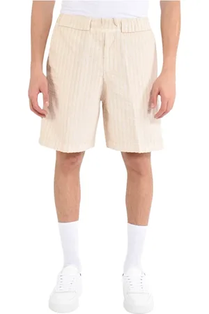 COSTUMEIN Casual Shorts, male, , M, Striped Linen Bermuda Shorts
