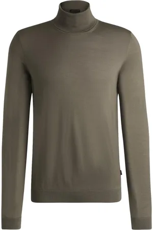 HUGO BOSS Turtlenecks, male, , L, Slim Fit Wool Turtleneck Jumper