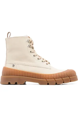 Kenzo Lace-Up Side Zip Rubber Sole Boots