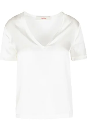 Jucca Blouses, female, , S, Silk V-Neck T-Shirt