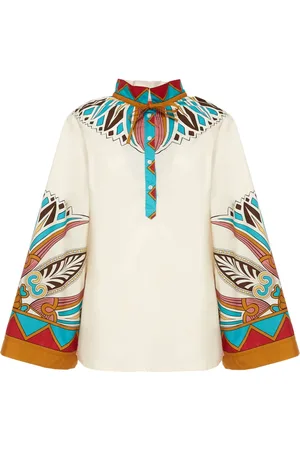 La DoubleJ Romantic Lotus Print Blouse