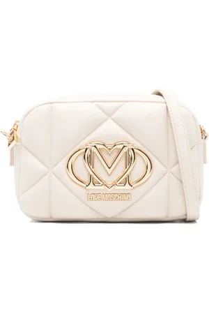 Moschino Ivory Shoulder Bag with Top Zip