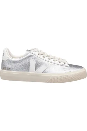 Veja Sneakers, female, , 3 UK, Silver Leather Trainers Round Toe