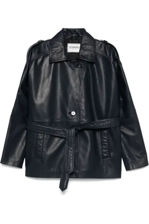 Iceberg Leather Jackets, female, , L, Trench Coat with Belt