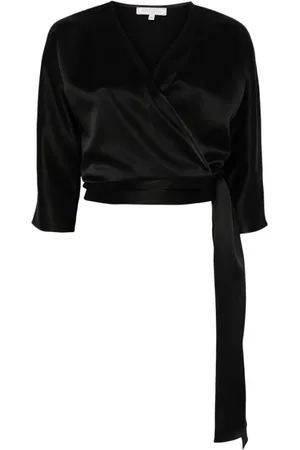 ANTONELLI Blouses, female, , S, Luxurious Silk Blend T-Shirt Nero