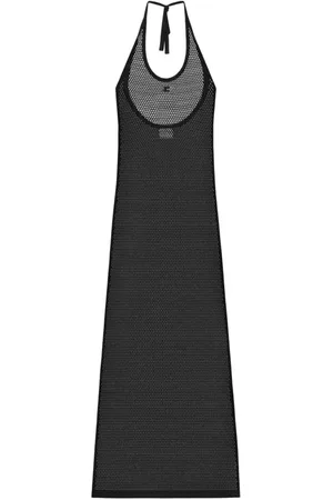 Courrèges Maxi Dresses, female, , S, Halterneck Embroidered Logo Dress