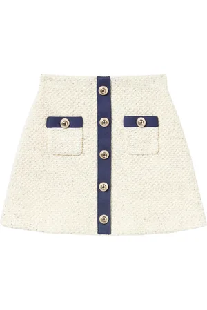 Self-Portrait Skirts, female, , 7 Y, Sequin Knit Skirt in Ivory