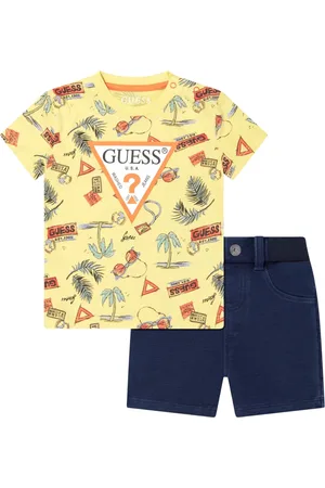 Guess Sets, male, , 0 M, Yellow Baby Boys Short Set