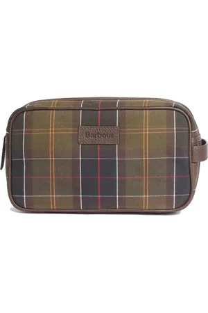 Barbour Tartan Leather Base Organizer Bag