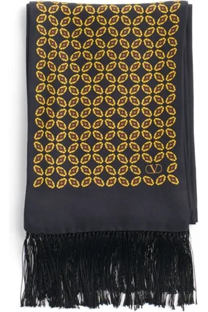 VALENTINO GARAVANI Winter Scarves, male, , ONE SIZE, Black Silk Scarf
