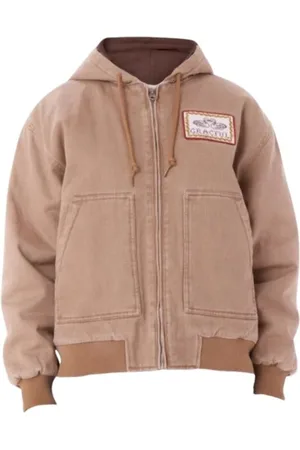 Obey Hooded Work Jacket in Beige