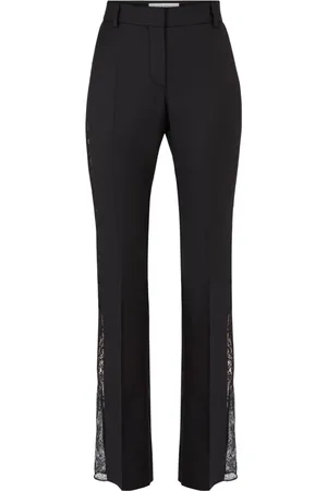 Nina Ricci Lace-trimmed Wool Straight Trousers