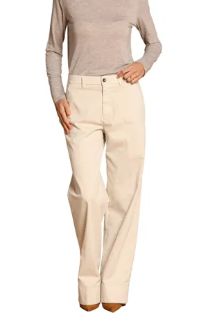 Masons Wide Trousers, female, , S, Satin Relaxed Fit Chino Trousers