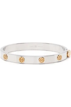 Tory Burch Bracelets, female, , M, Double T Motif Logo Studs Bracelet