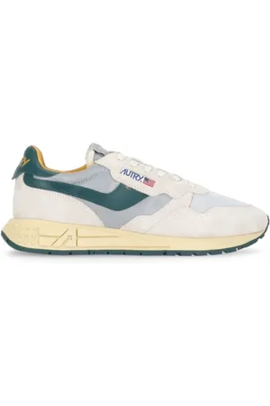 Autry Sneakers, male, , 8 UK, Green Leather Trainers with Logo Detail