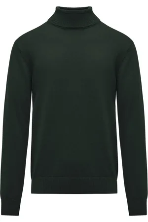 Bomboogie Plain-knit Turtleneck Jumper with Ribbed Neck