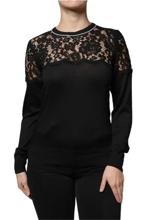 Dolce & Gabbana Blouses, female, , S, Floral Lace Silk Blouse Top